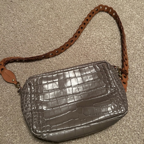 Clare V Marisol with Pocket Crossbody in Fog Croco - Picture 2 of 8